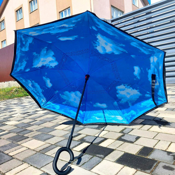 NEW! Зонт наоборот двухсторонний UpBrella (антизонт) / Умный зонт обратного сложения